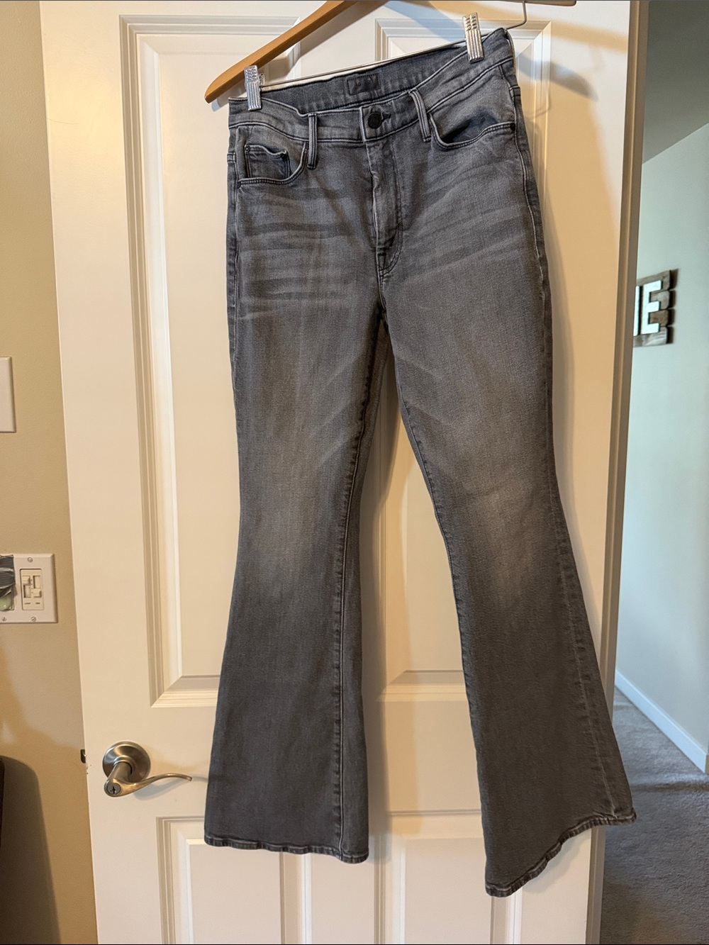 MOTHER Weekender Gray Flared Jeans